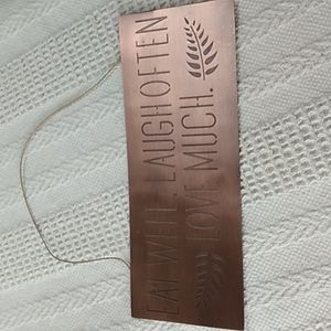 Metal sign Eat well, Laugh often, Love much. 10x4 inches